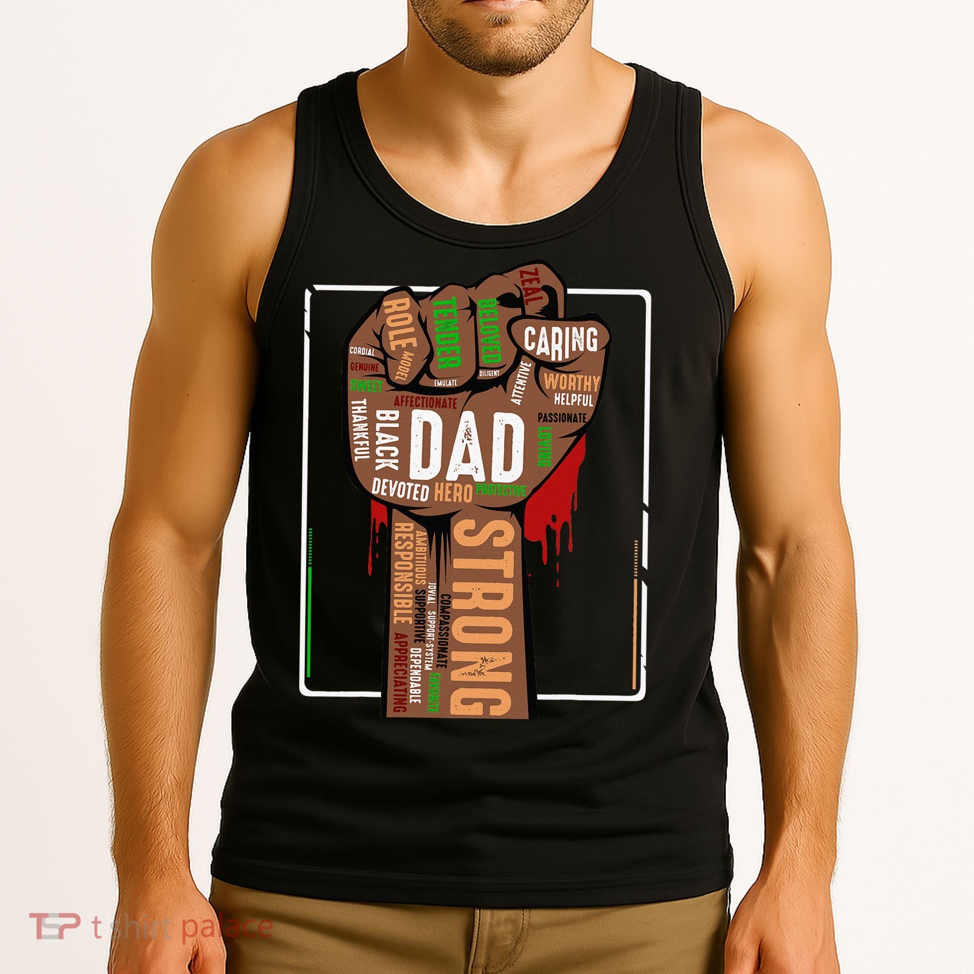 Black Dad African American Melanin Pride Black History Month Tank Top