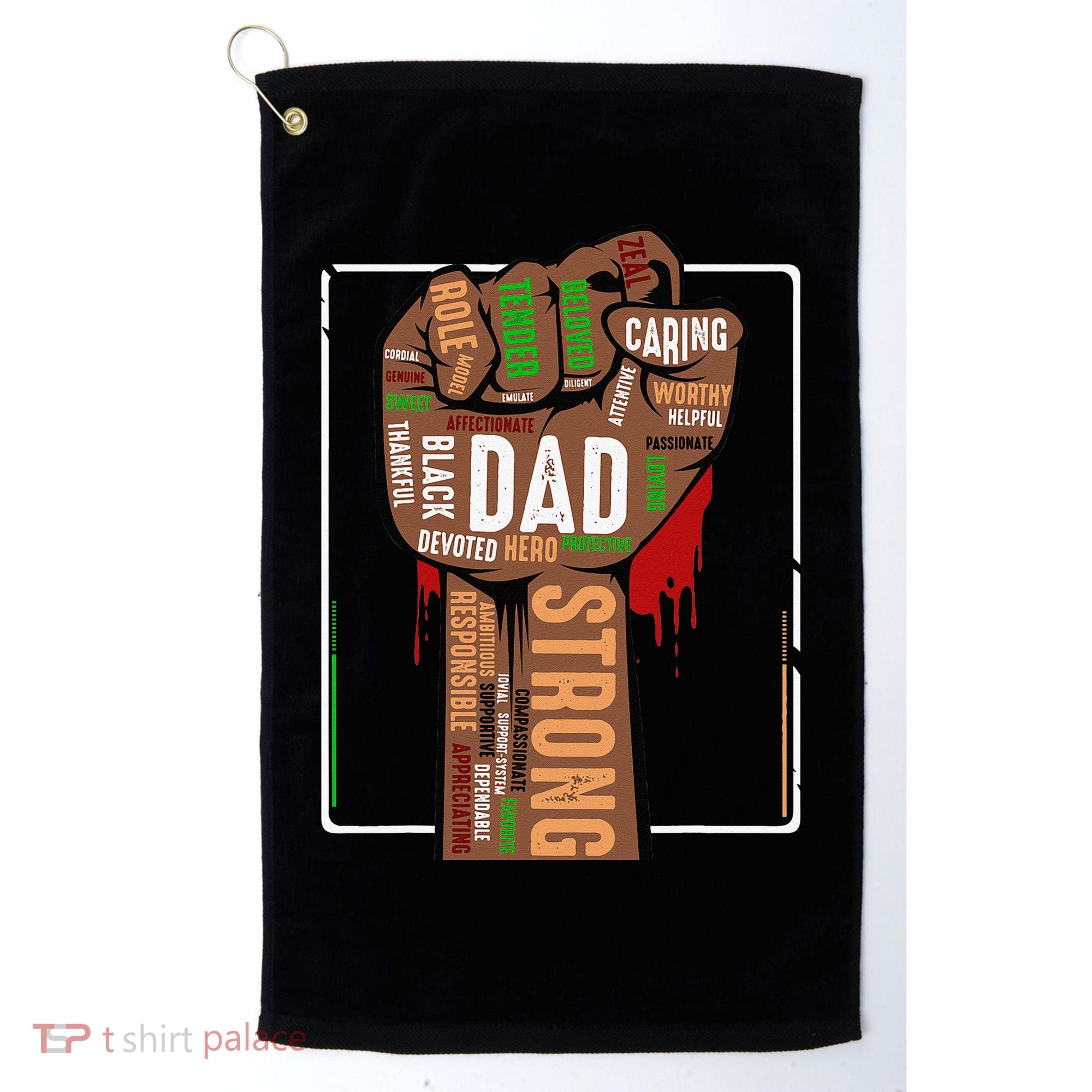 Black Dad African American Melanin Pride Black History Month Golf Towel