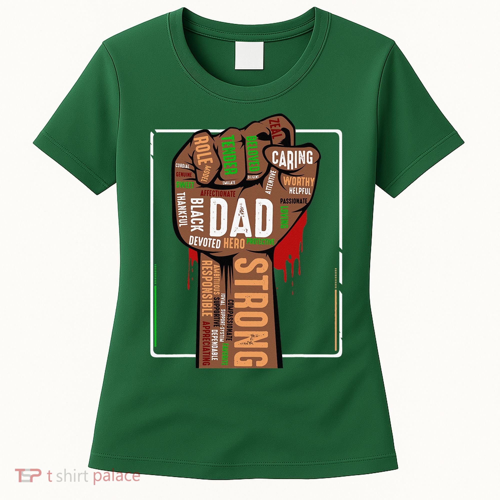 Black Dad African American Melanin Pride Black History Month Women's T-Shirt