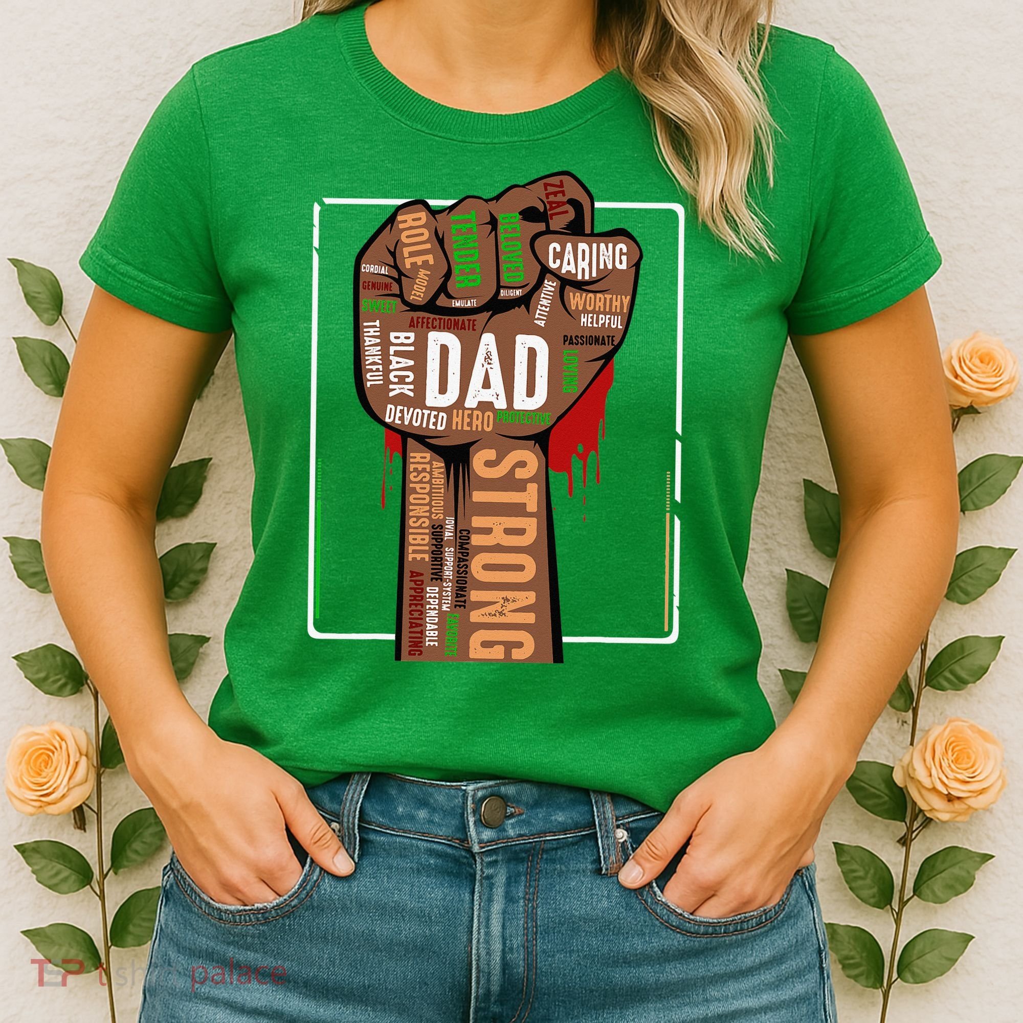 Black Dad African American Melanin Pride Black History Month Women's T-Shirt