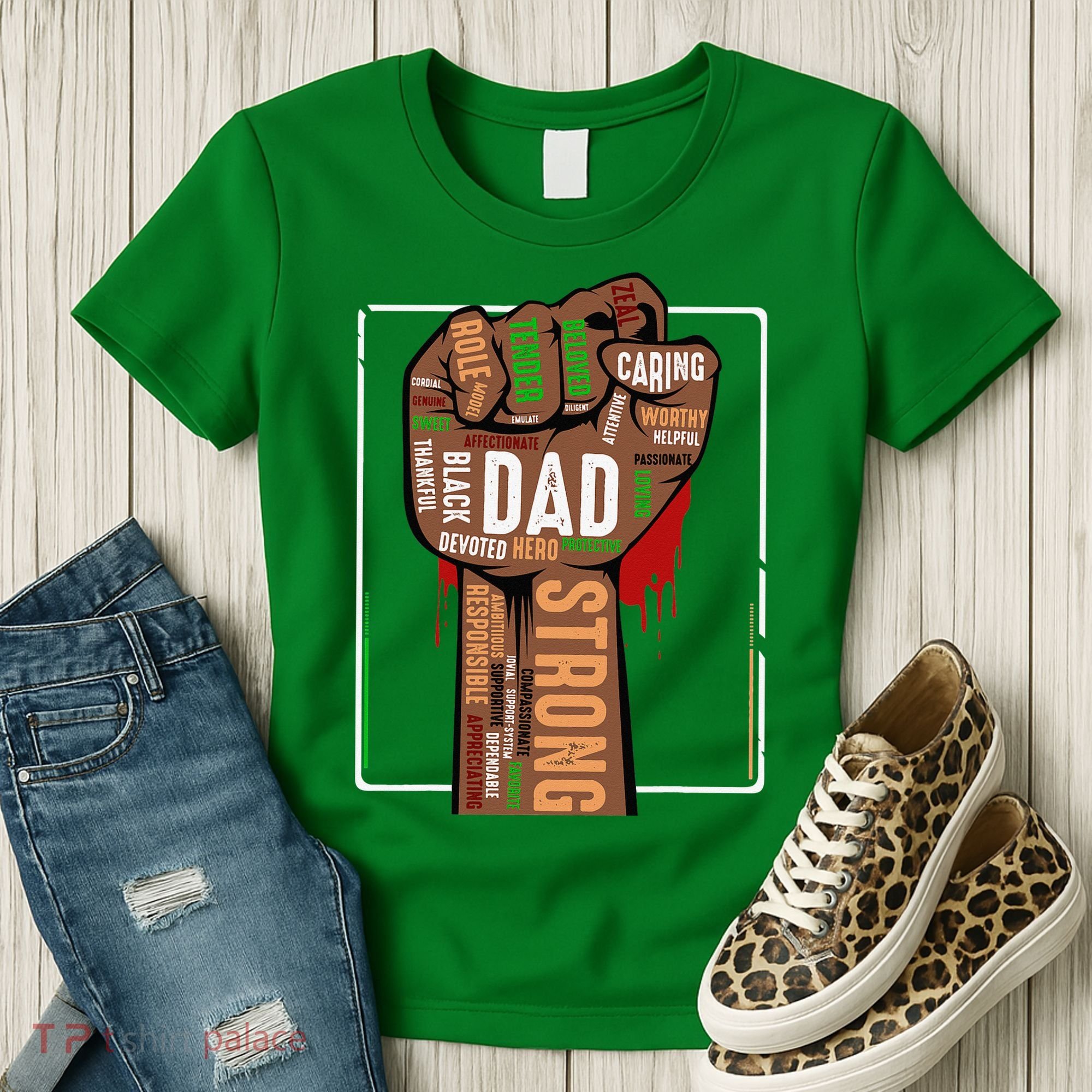 Black Dad African American Melanin Pride Black History Month Women's T-Shirt
