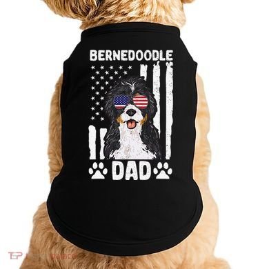 Bernedoodle Dog American Flag Bernedoodle Dad Doggie Tank