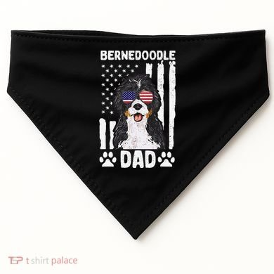 Bernedoodle Dog American Flag Bernedoodle Dad USA-Made Doggie Bandana