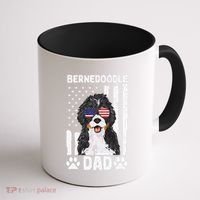 Bernedoodle Dog American Flag Bernedoodle Dad Coffee Mug thumb 1