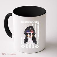 Bernedoodle Dog American Flag Bernedoodle Dad Coffee Mug thumb 0