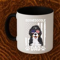 Bernedoodle Dog American Flag Bernedoodle Dad Coffee Mug thumb 2