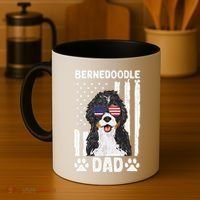 Bernedoodle Dog American Flag Bernedoodle Dad Coffee Mug thumb 4