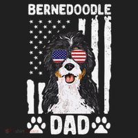Bernedoodle Dog American Flag Bernedoodle Dad Beanie thumb 2