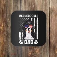 Bernedoodle Dog American Flag Bernedoodle Dad Coaster thumb 0