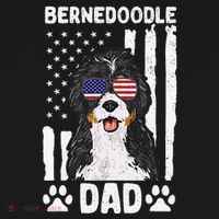 Bernedoodle Dog American Flag Bernedoodle Dad Coaster thumb 2