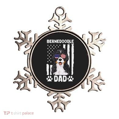 Bernedoodle Dog American Flag Bernedoodle Dad Ornament