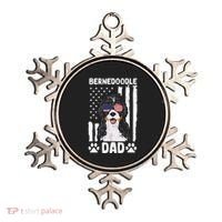Bernedoodle Dog American Flag Bernedoodle Dad Ornament thumb 0