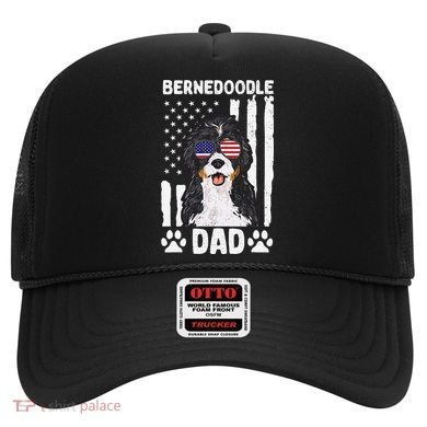 Bernedoodle Dog American Flag Bernedoodle Dad Hat