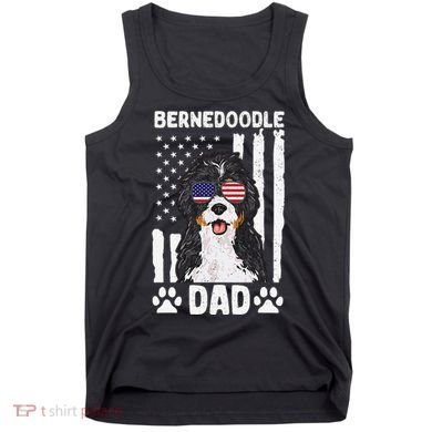 Bernedoodle Dog American Flag Bernedoodle Dad Tank Top