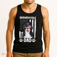 Bernedoodle Dog American Flag Bernedoodle Dad Tank Top thumb 3