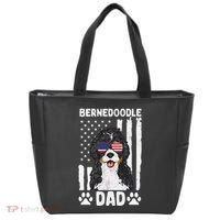 Bernedoodle Dog American Flag Bernedoodle Dad Tote Bag thumb 0