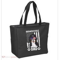 Bernedoodle Dog American Flag Bernedoodle Dad Tote Bag thumb 2