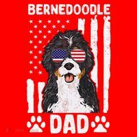 Bernedoodle Dog American Flag Bernedoodle Dad Santa Hat thumb 1