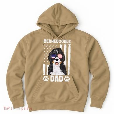 Bernedoodle Dog American Flag Bernedoodle Dad Hoodie