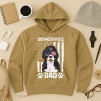 Bernedoodle Dog American Flag Bernedoodle Dad Hoodie thumb 3