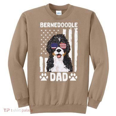 Bernedoodle Dog American Flag Bernedoodle Dad Sweatshirt