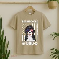 Bernedoodle Dog American Flag Bernedoodle Dad T-Shirt thumb 2