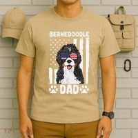 Bernedoodle Dog American Flag Bernedoodle Dad T-Shirt thumb 6