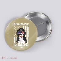 Bernedoodle Dog American Flag Bernedoodle Dad Button thumb 0