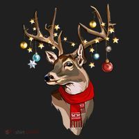 Buck Deer Antlers Christmas Lights Scarf Xmas Party Beanie thumb 2