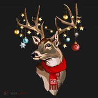 Buck Deer Antlers Christmas Lights Scarf Xmas Party Women's Hoodie thumb 2