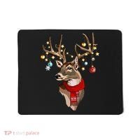 Buck Deer Antlers Christmas Lights Scarf Xmas Party Mousepad thumb 0