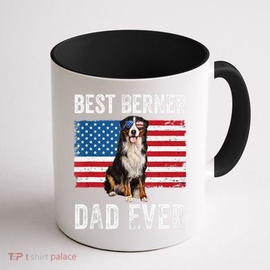 Berner Dad American Flag Dog Lover Owner Bernese Mountain Coffee Mug back
