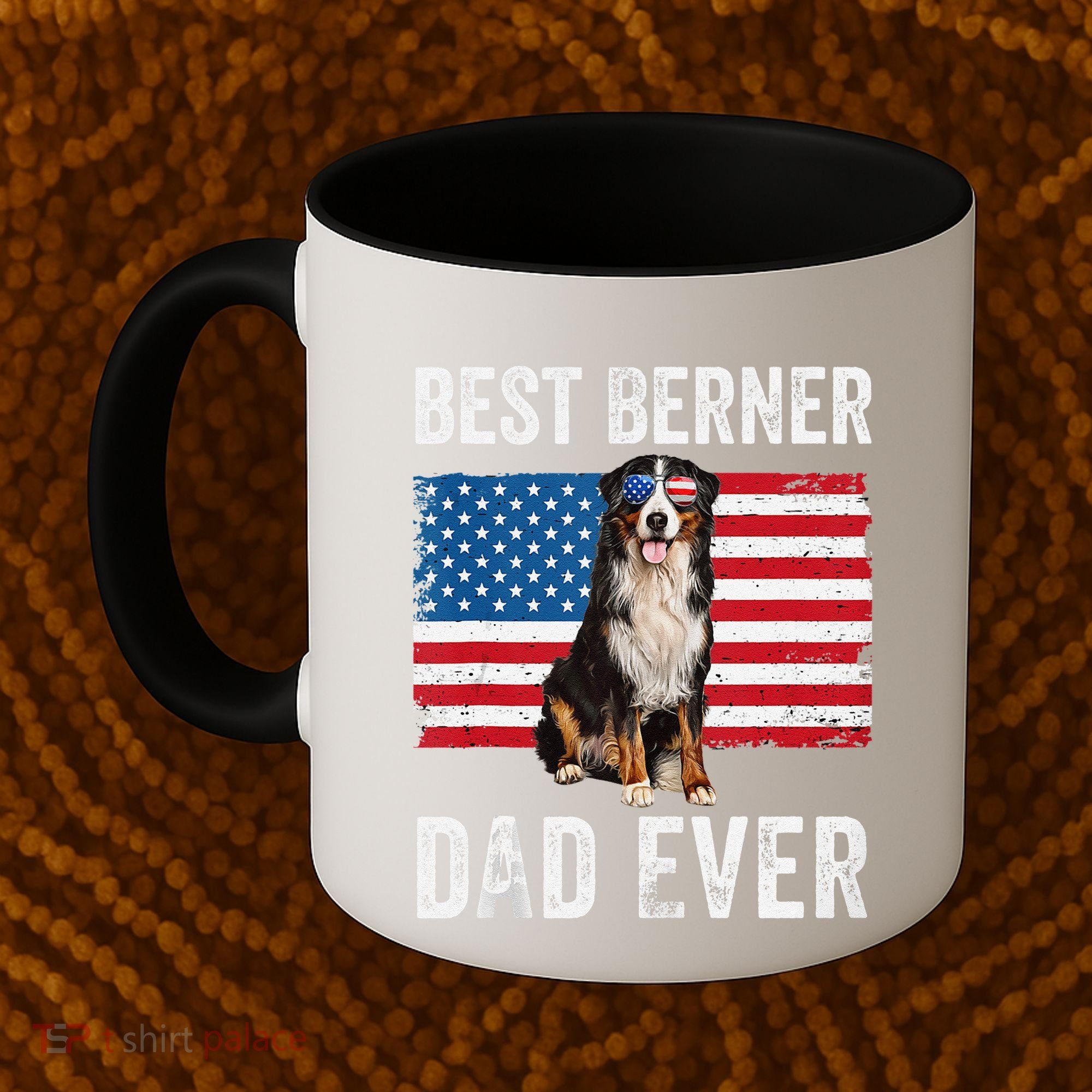 Berner Dad American Flag Dog Lover Owner Bernese Mountain Coffee Mug