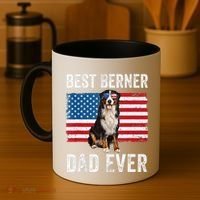 Berner Dad American Flag Dog Lover Owner Bernese Mountain Coffee Mug thumb 4