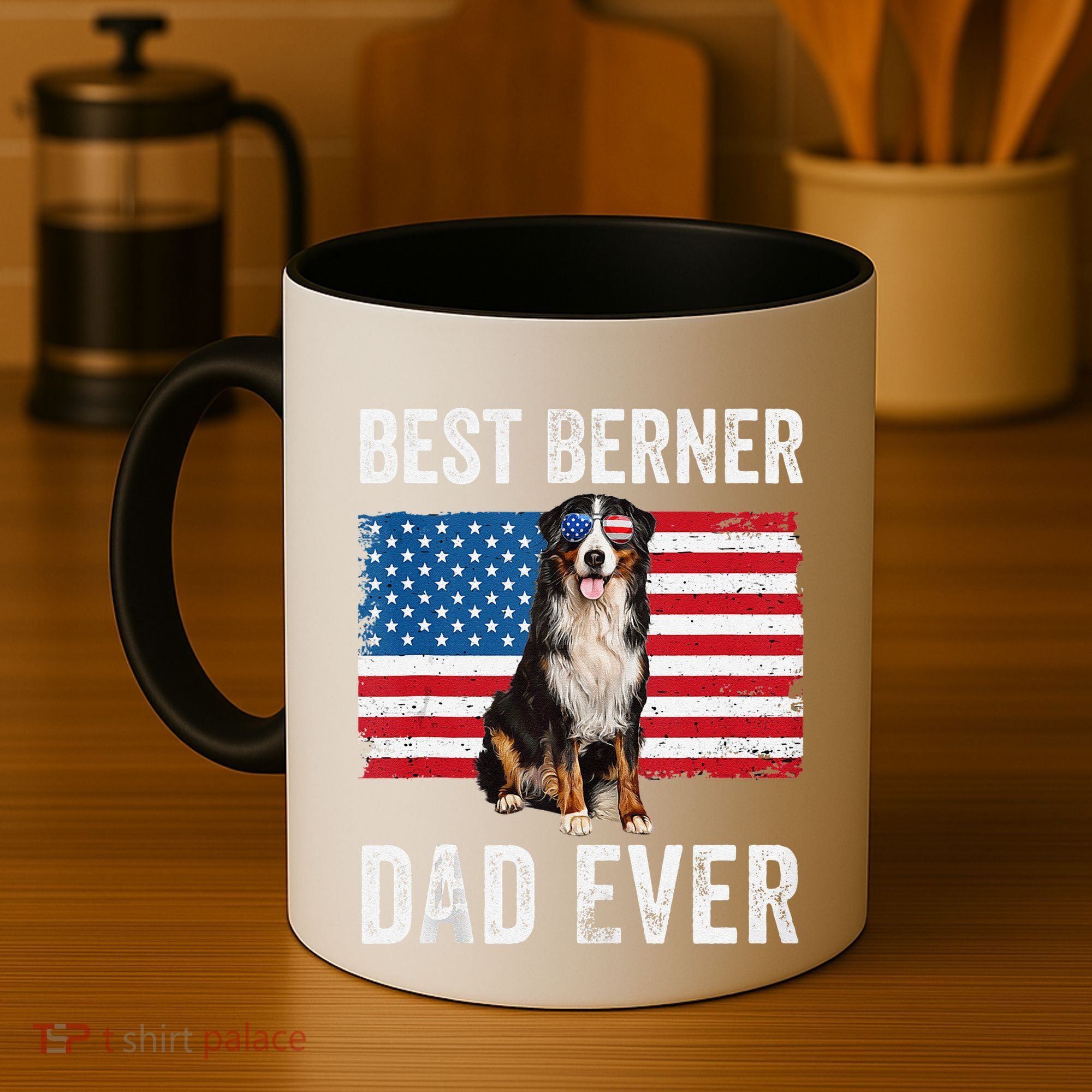 Berner Dad American Flag Dog Lover Owner Bernese Mountain Coffee Mug