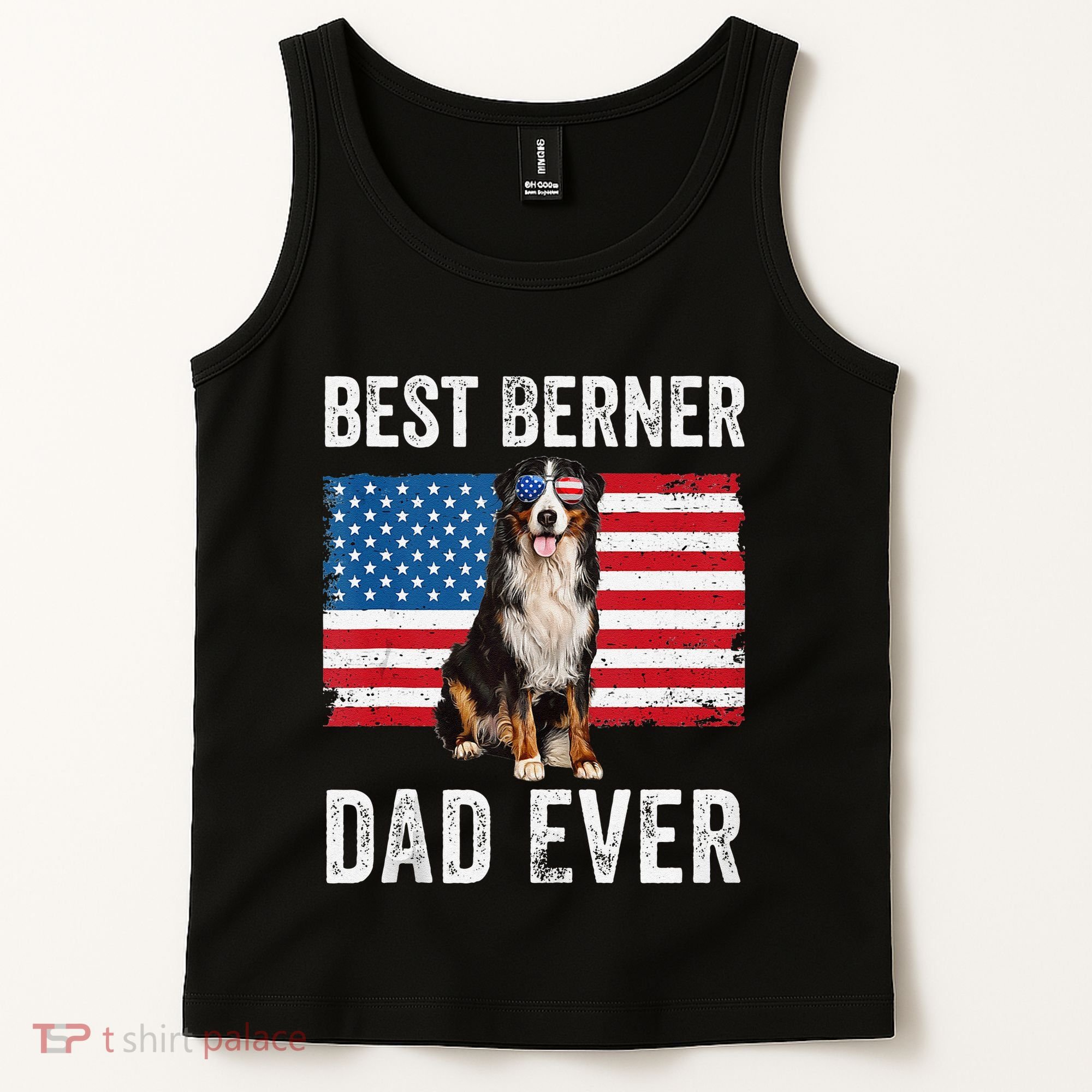Berner Dad American Flag Dog Lover Owner Bernese Mountain Tank Top