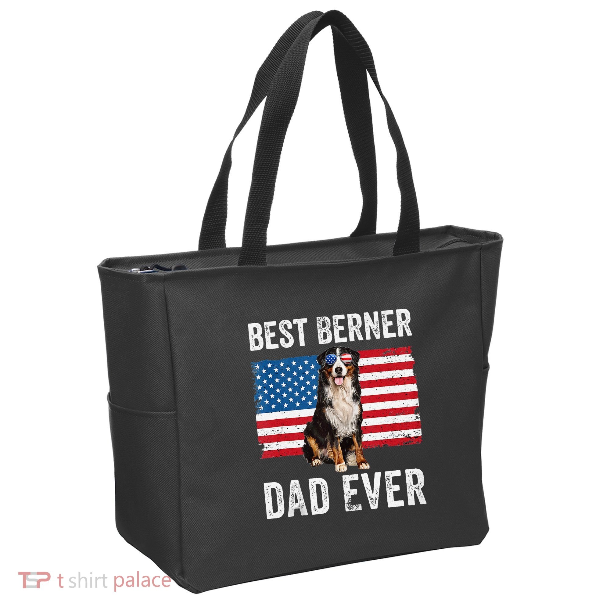 Berner Dad American Flag Dog Lover Owner Bernese Mountain Tote Bag