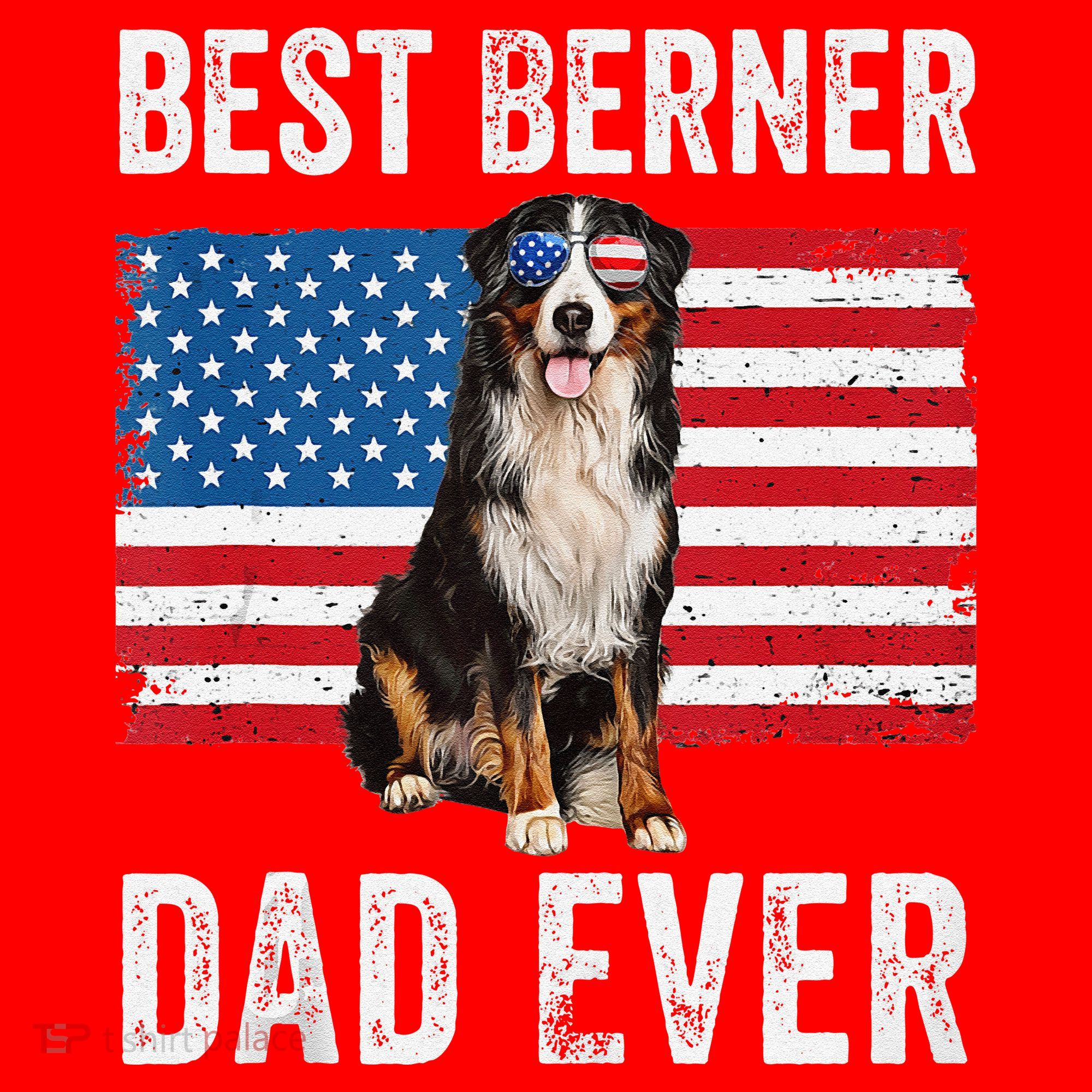 Berner Dad American Flag Dog Lover Owner Bernese Mountain Santa Hat