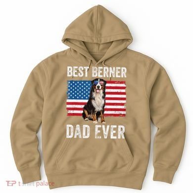 Berner Dad American Flag Dog Lover Owner Bernese Mountain Hoodie
