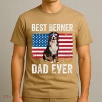 Berner Dad American Flag Dog Lover Owner Bernese Mountain T-Shirt thumb 3