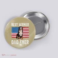 Berner Dad American Flag Dog Lover Owner Bernese Mountain Button thumb 0