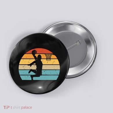Bigfoot Dunking A Basketball Sasquatch Design Button