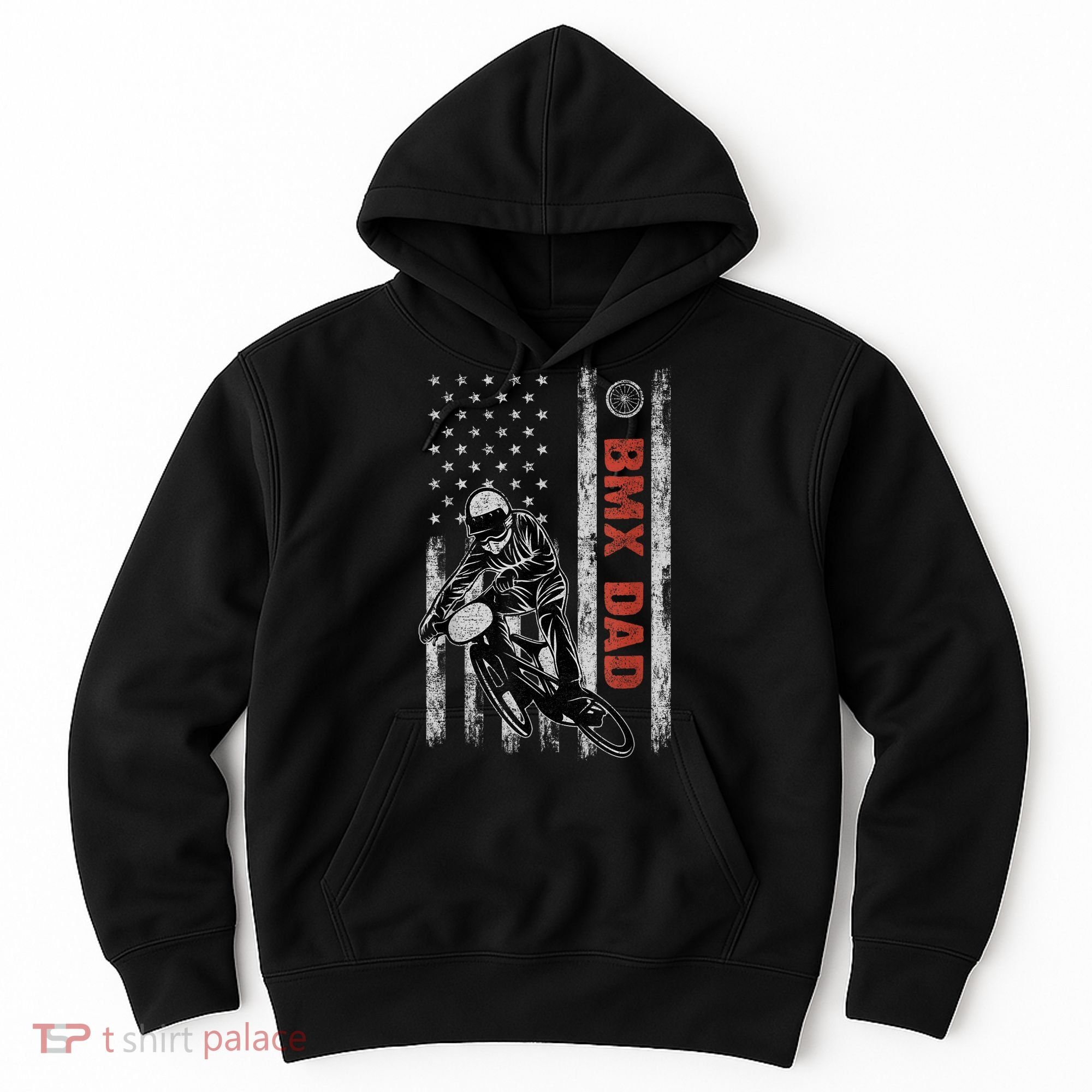 BMX Dad American Flag Fathers Day 4th Of July Gift Hoodie
