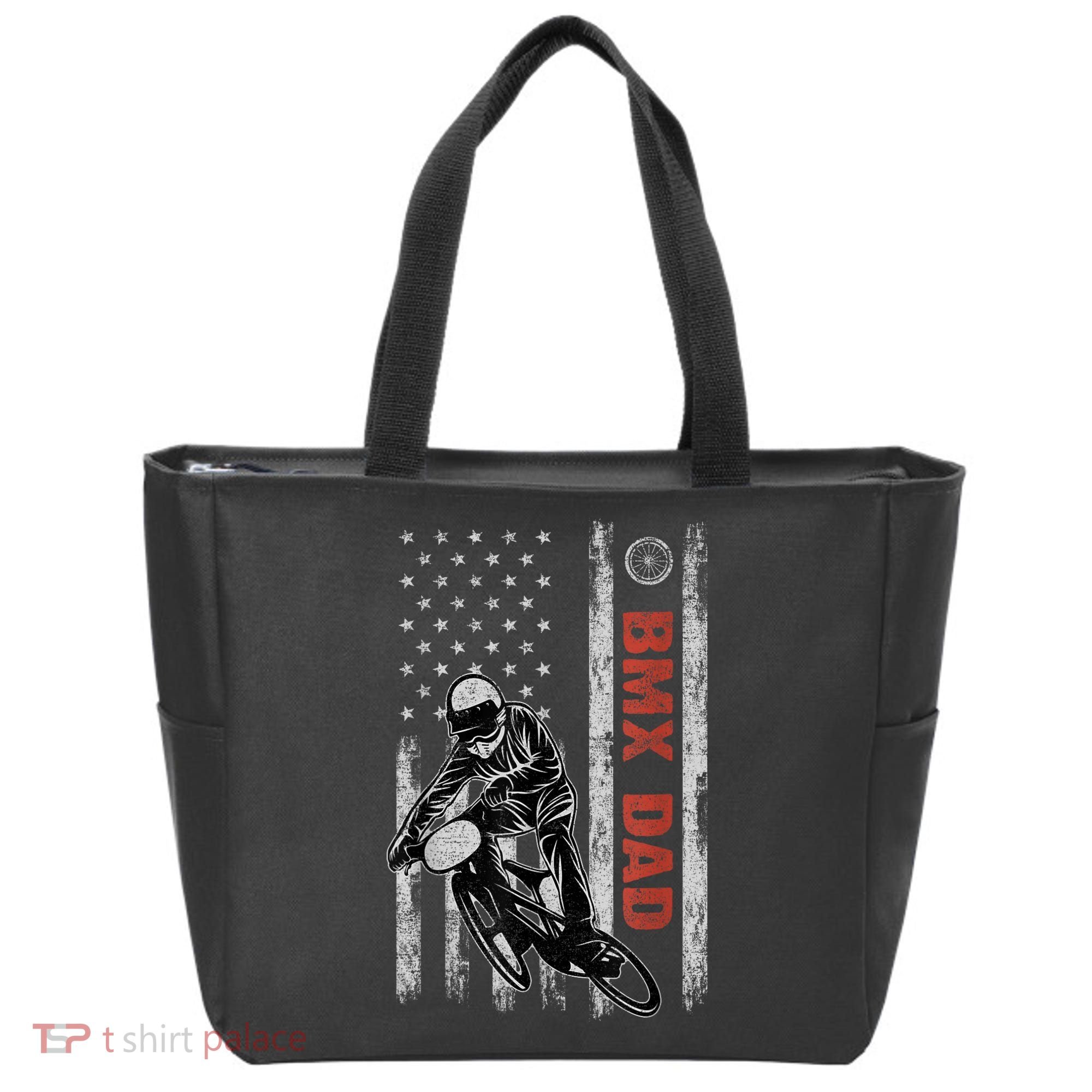 BMX Dad American Flag Fathers Day 4th Of July Gift Tote Bag