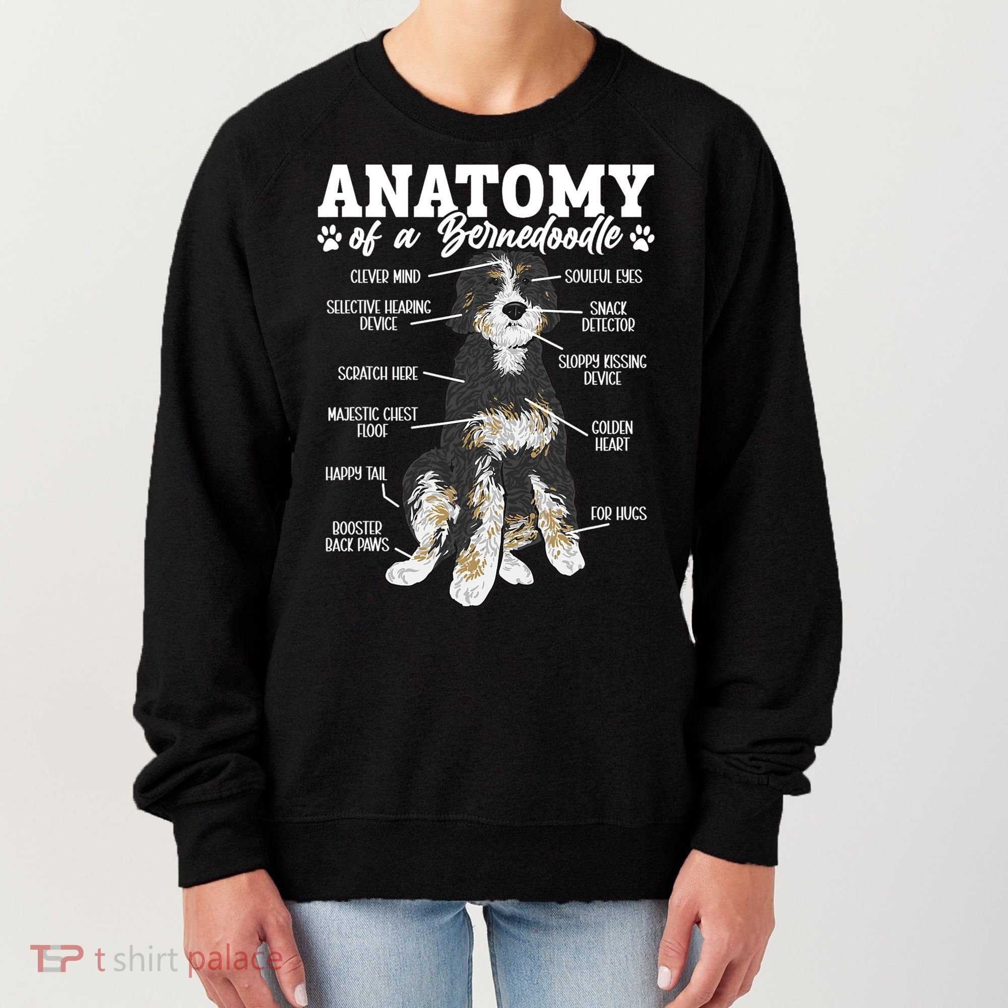 Bernedoodle Dog Anatomy Of A Bernedoodle Women's Sweatshirt