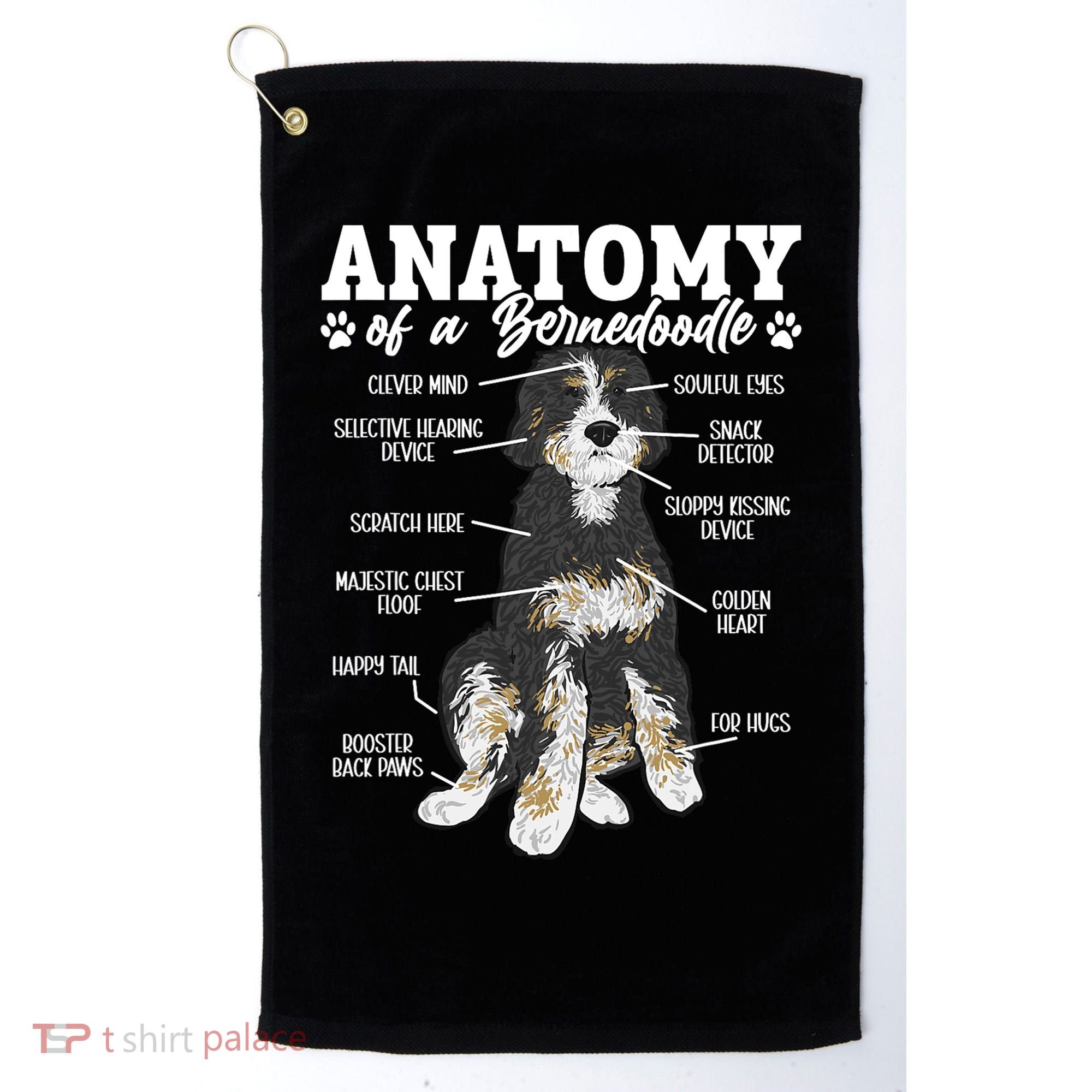 Bernedoodle Dog Anatomy Of A Bernedoodle Golf Towel