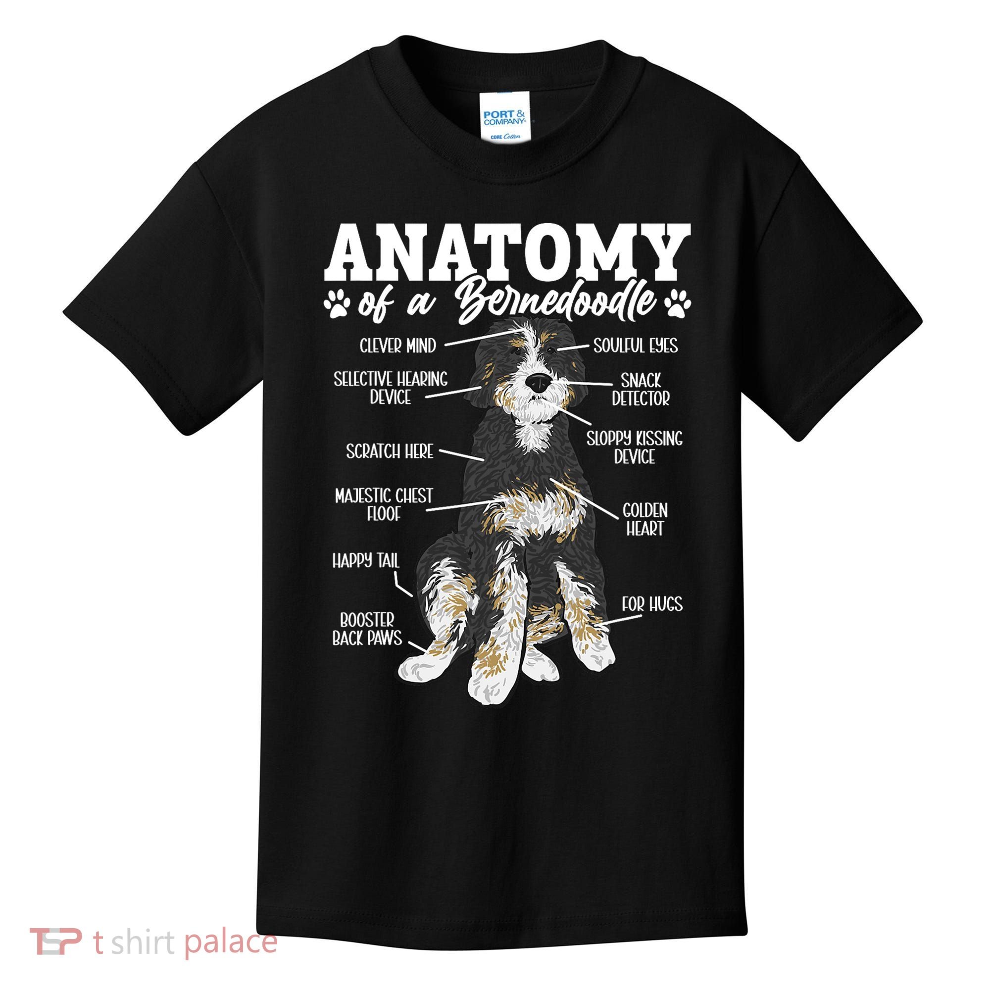 Bernedoodle Dog Anatomy Of A Bernedoodle Kids T-Shirt