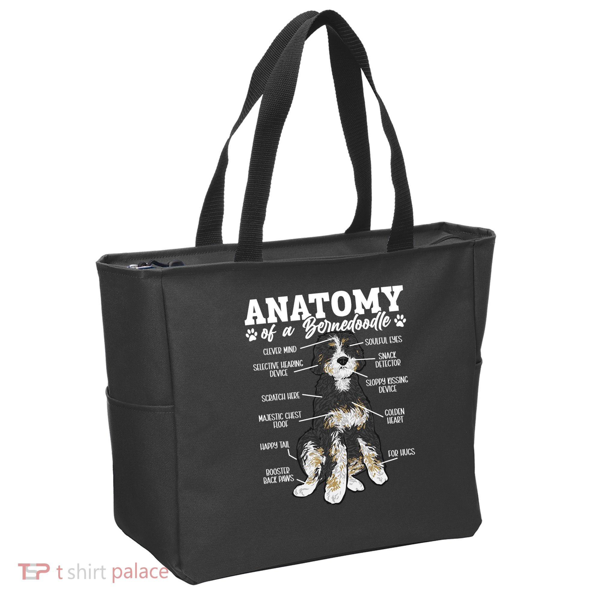 Bernedoodle Dog Anatomy Of A Bernedoodle Tote Bag
