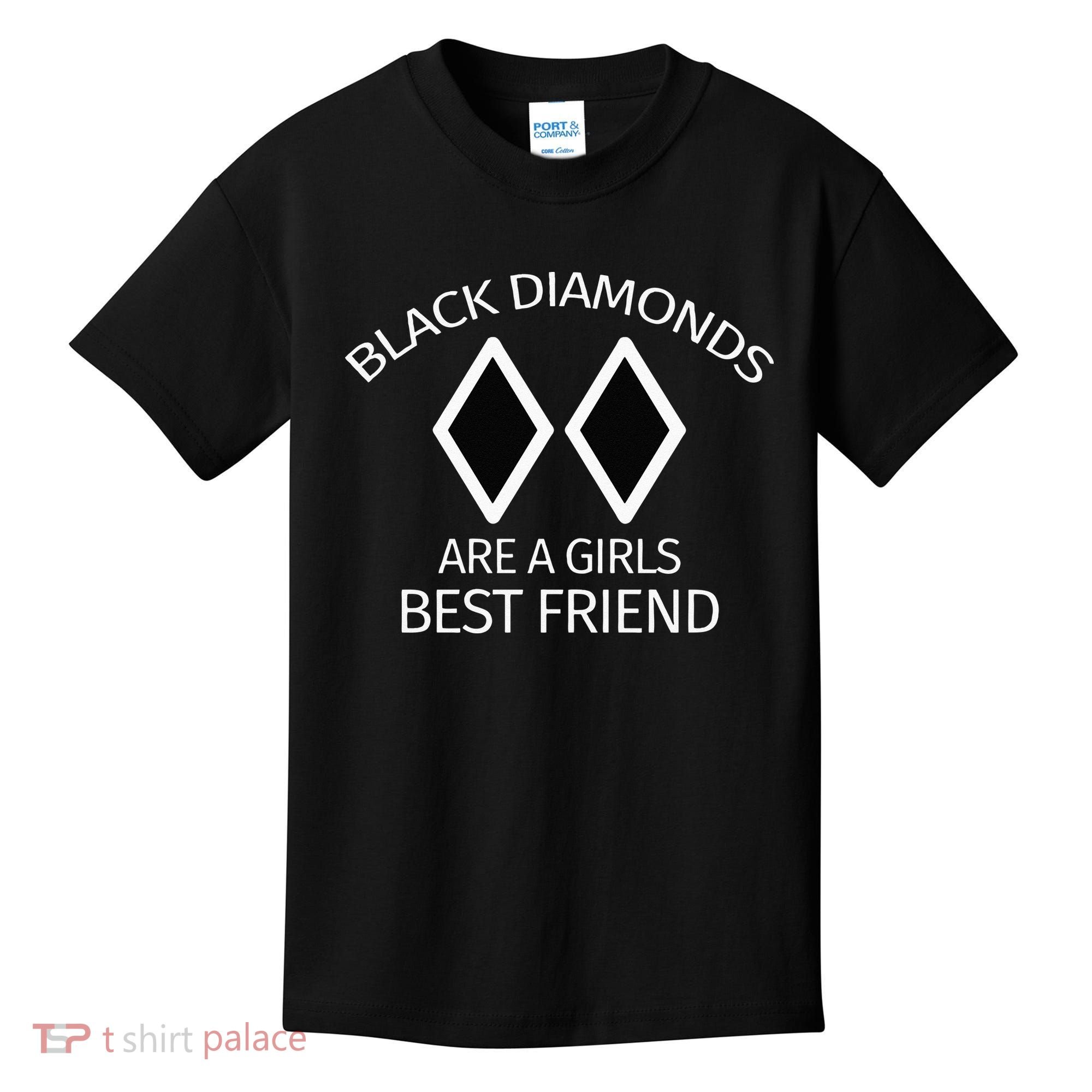 Black Diamonds Are A Girl Best Friend Skiing Kids T-Shirt