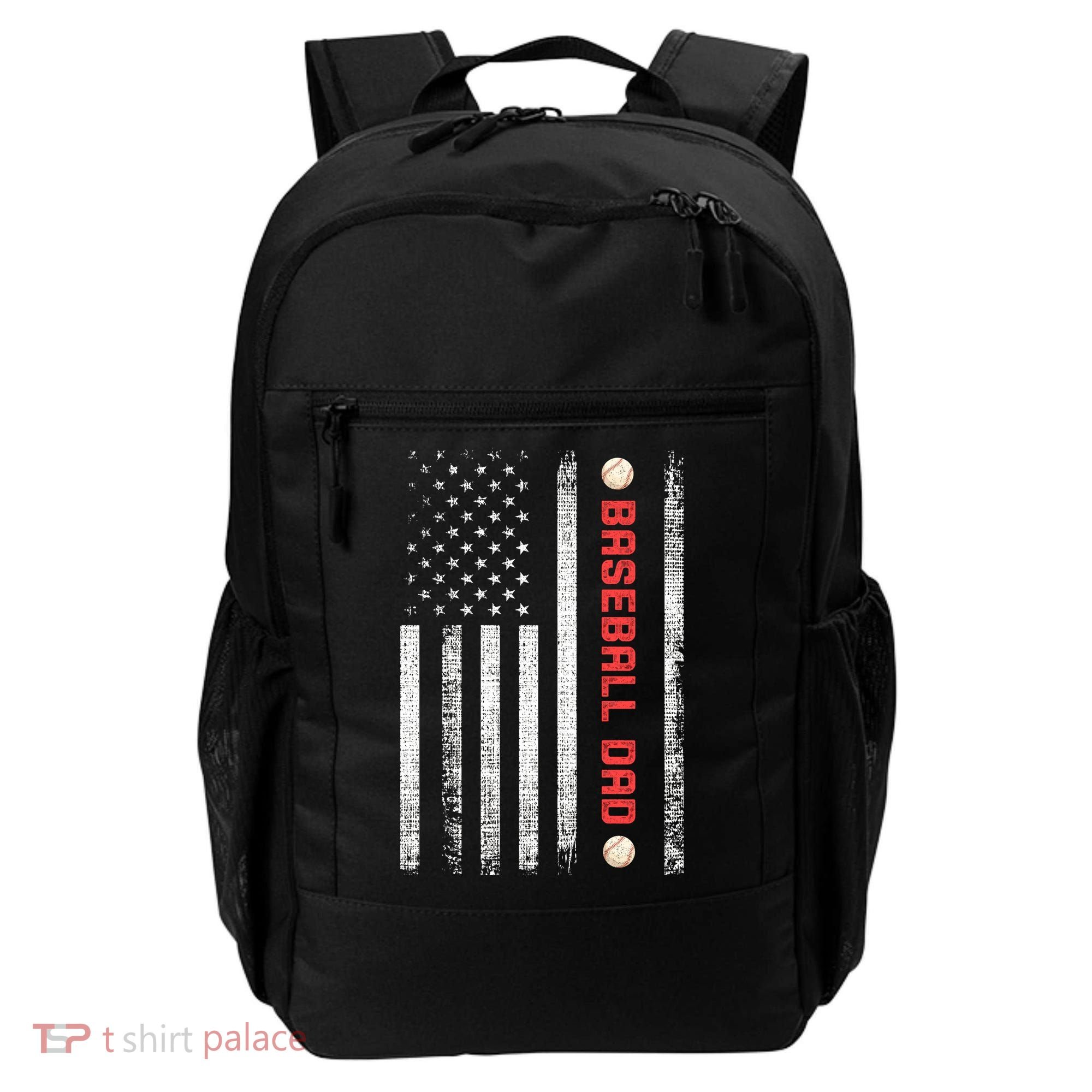 Baseball Dad American Flag Cool Father's Day Gift Backpack